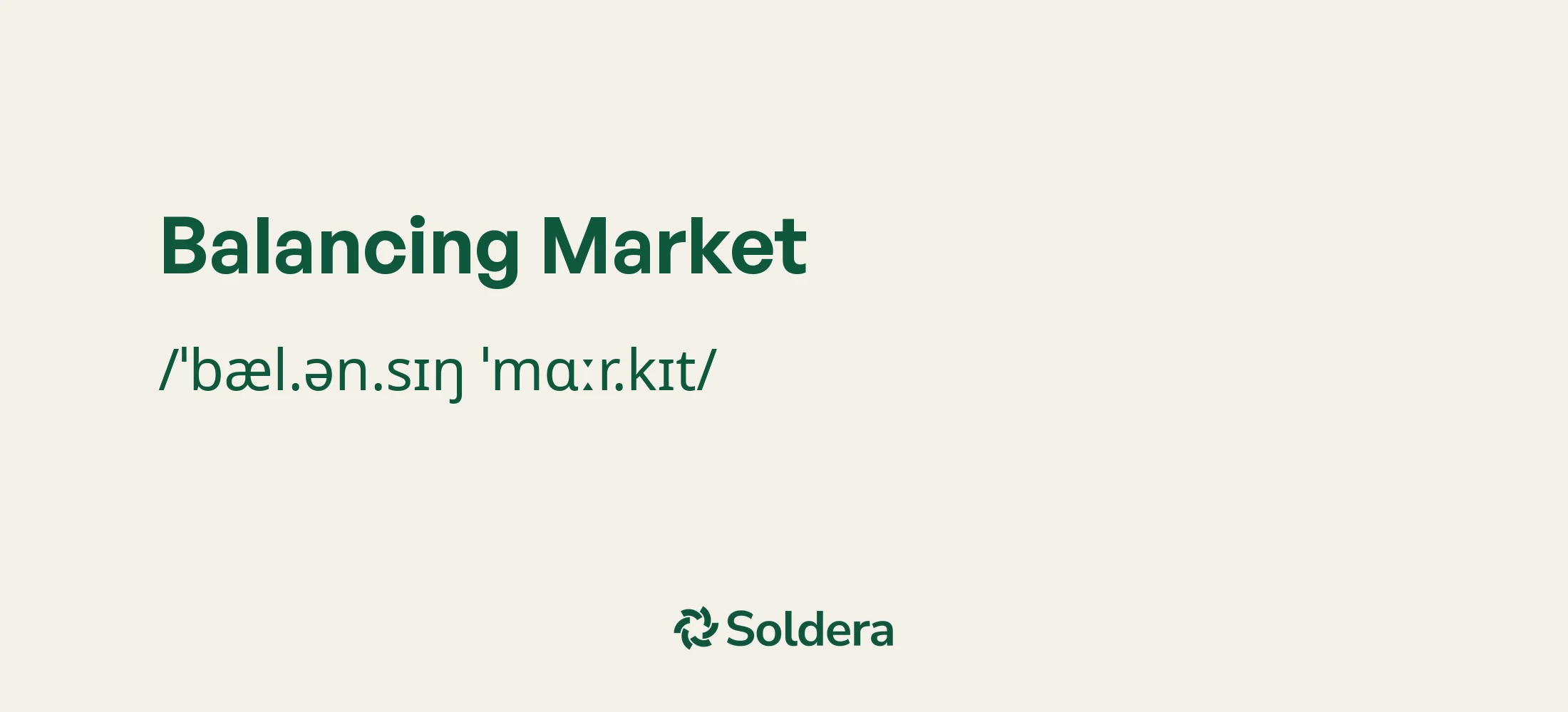 Pronunciation of Balancing Market Using IPA Characters