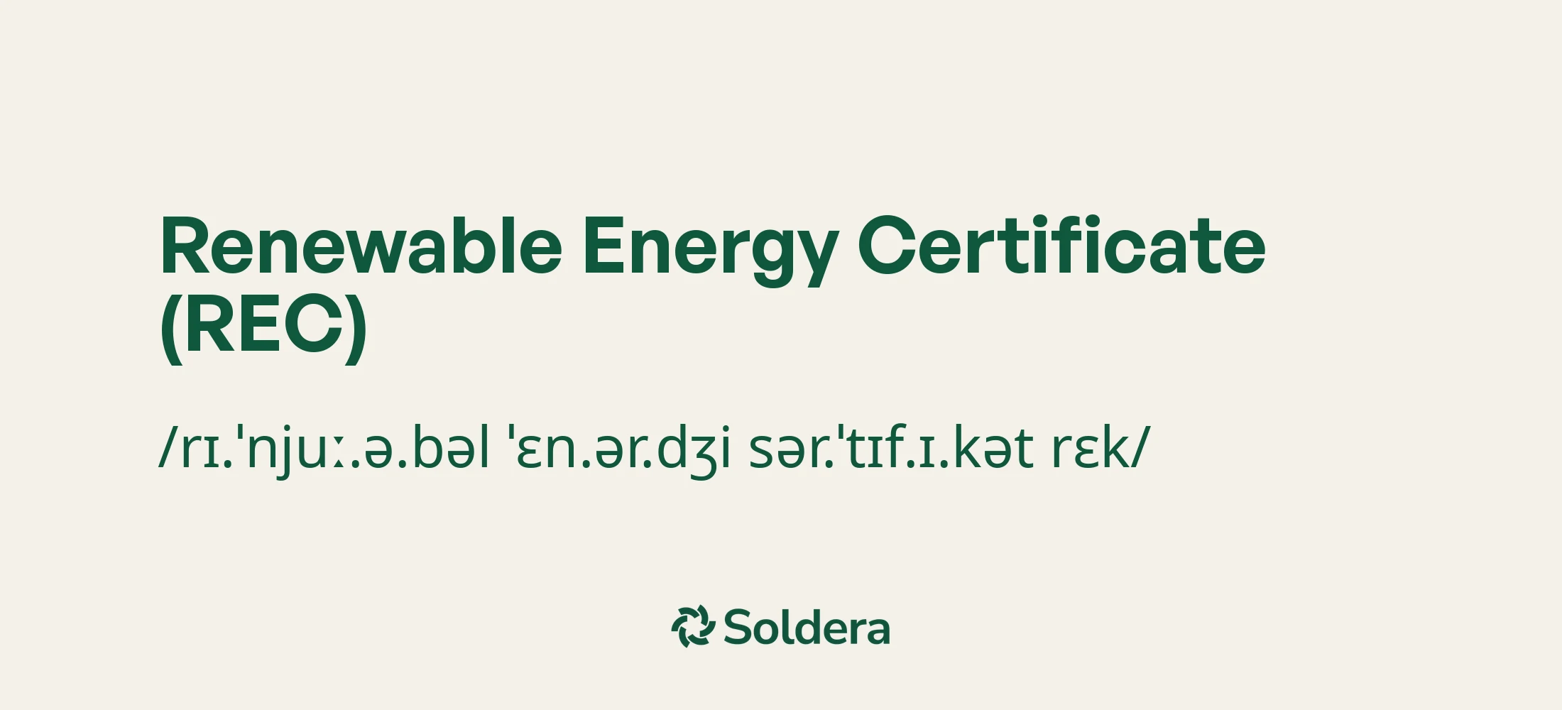 Pronunciation of Renewable Energy Certificate (REC) Using IPA Characters