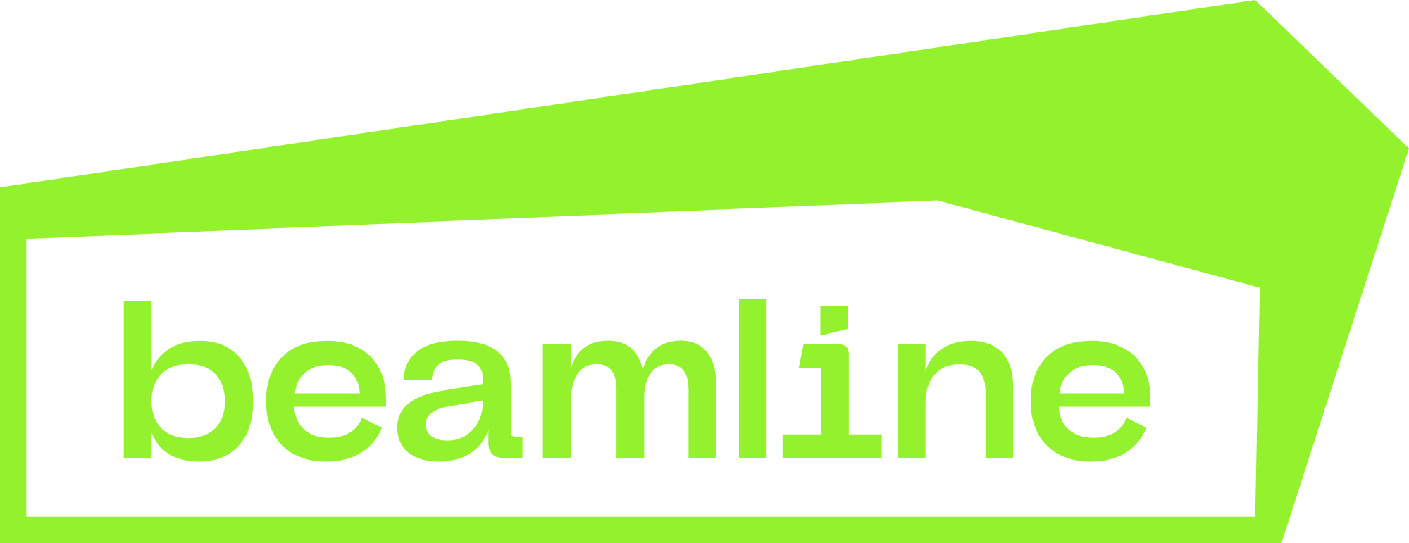 Green geometric shape containing the word 'beamline' in lowercase letters.