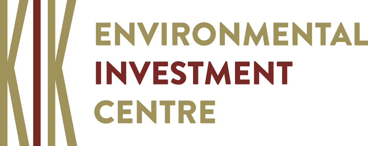 Logo with stylized letters KIK and the words Environmental Investment Centre.