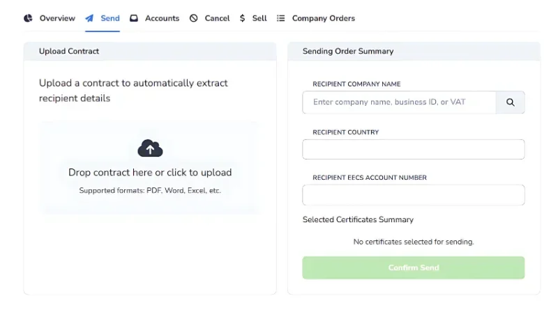 Soldera Feature Spotlight: Scheduled Transfers of Guarantee of Origin Volumes - Demo image